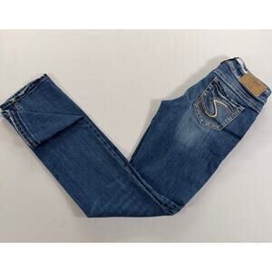 Silver Jeans Suki Mid Straight Jeans Women’s 25x32 Medium Wash Stretch Denim